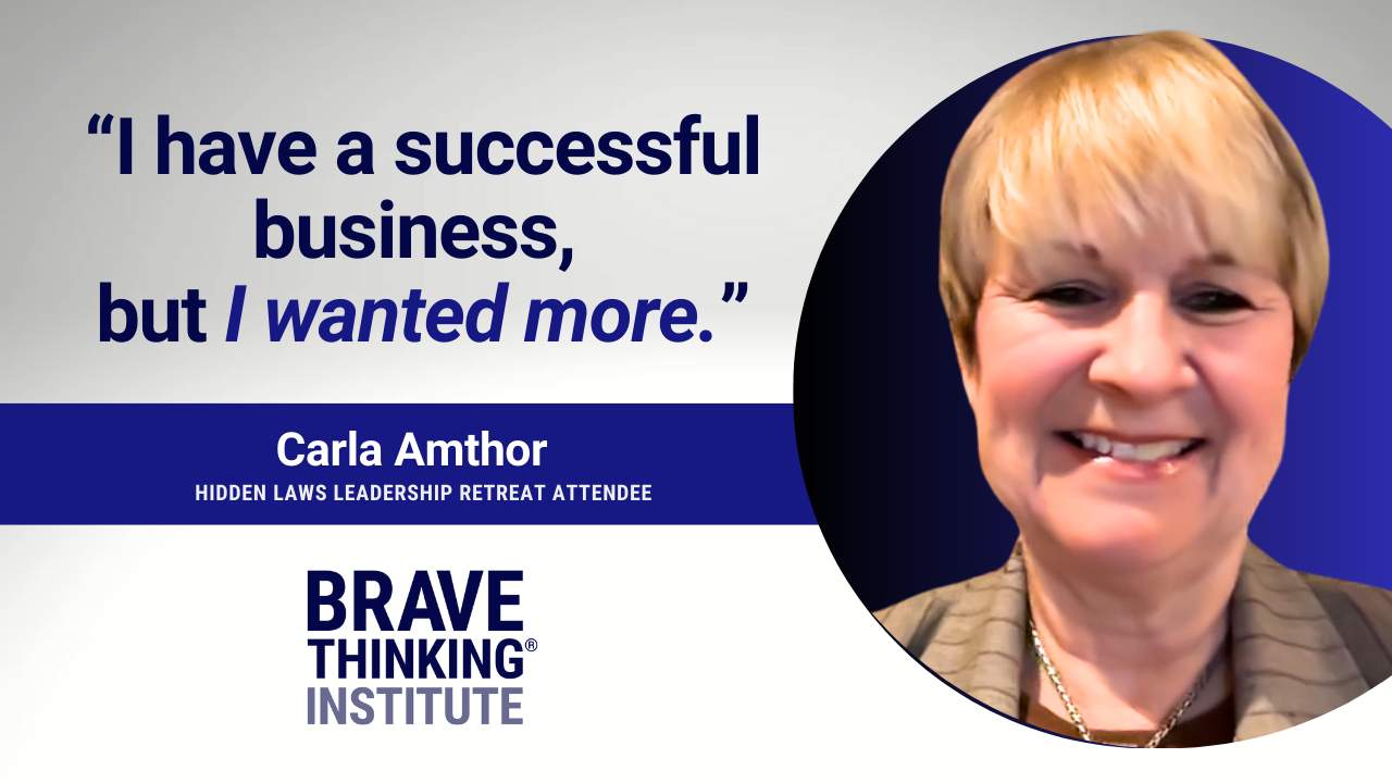 Carla Amthor tells their story about Brave Thinking Institute
