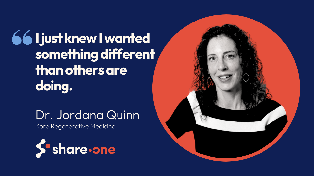 Dr. Jordana Quinn tells their story about Share One